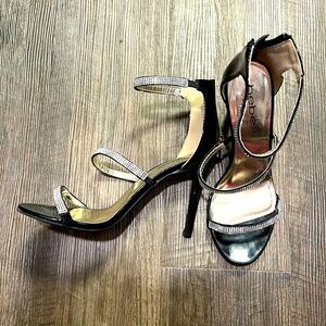 BeBe (almost NEW) Rhinestone Strap Ankle Heels